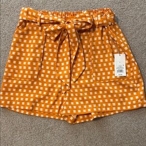 a new day High Waist Orange and White Shorts